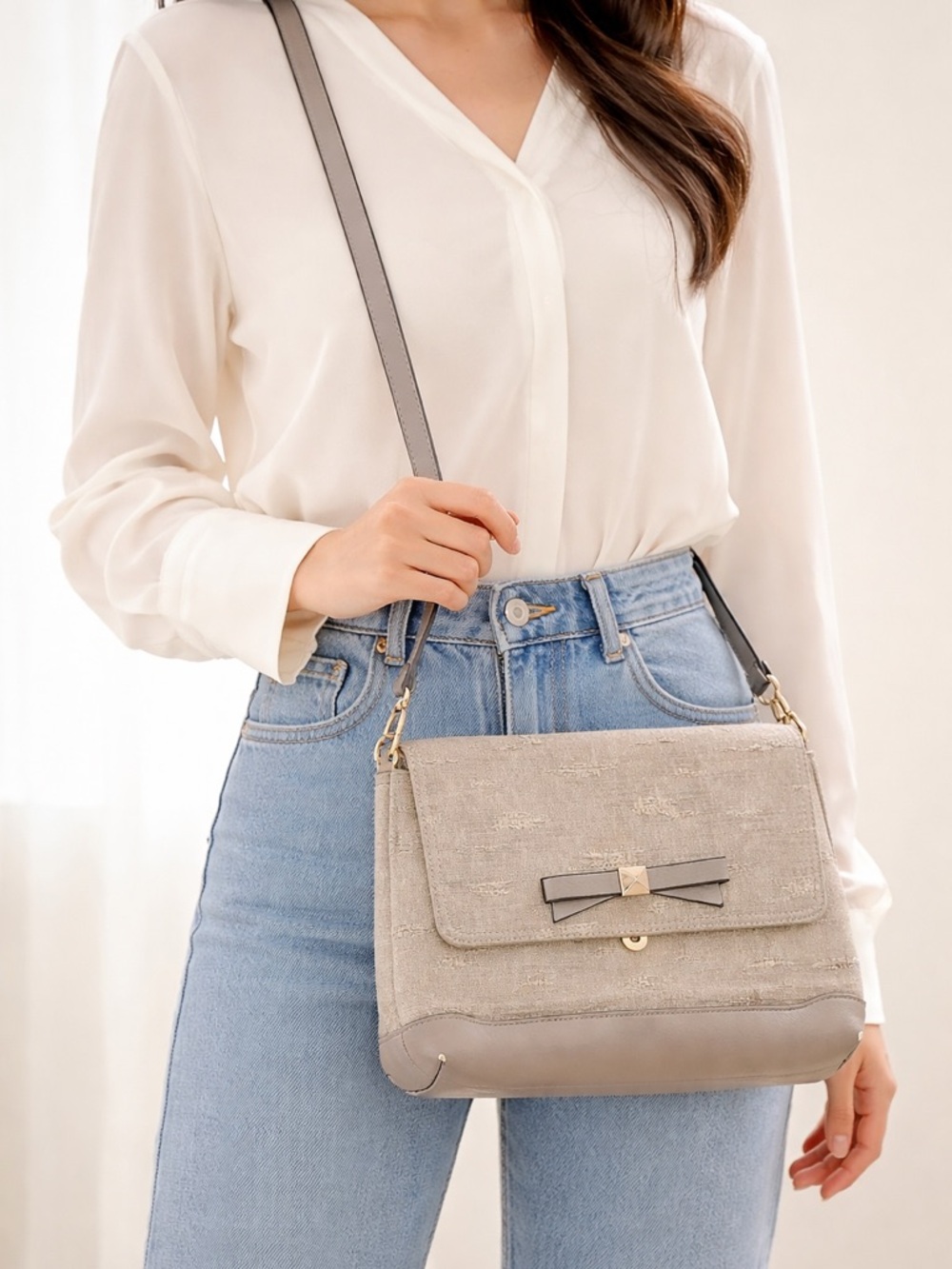 Naturalizer Tan and Gray Women's Bag